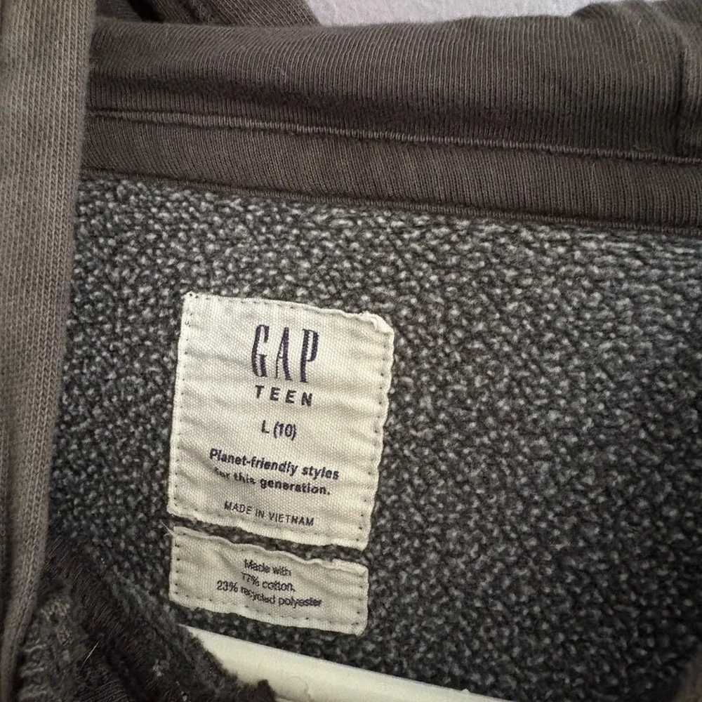 GAP Teen‎ Knit Hoodie Charcoal Grey Soft Loungewear Size L (10) Unisex